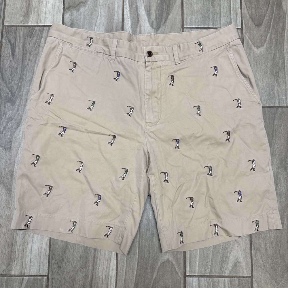 Polo Ralph Lauren Golf Size 38 Men's Khaki Chino Shorts All Over Golfer